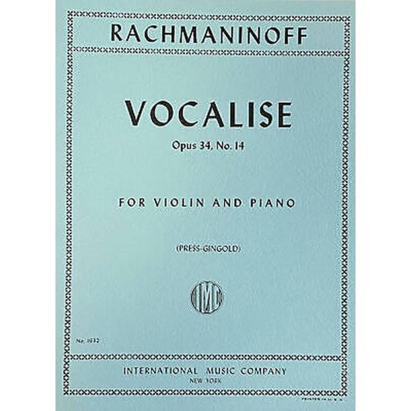 Rachmaninoff - Vocalise Op. 34 No. 14 for Solo Piano.