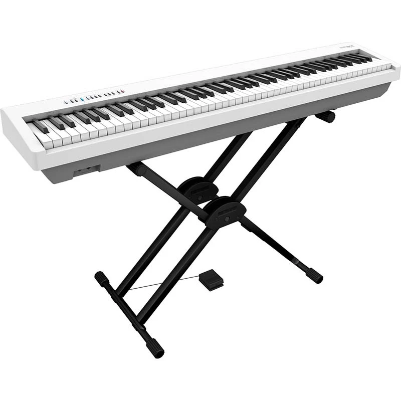 Roland FP-30X WH Digital/Stage Piano + Double Braced Keyboard Stand