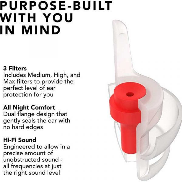EarPeace EP03 HI-FI Hearing Protection - Black Case - White Plugs - Image 6