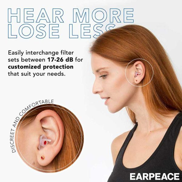 EarPeace EP03 HI-FI Hearing Protection - Black Case - White Plugs - Image 4