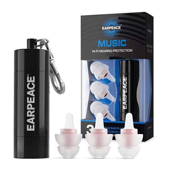 EarPeace EP03 HI-FI Hearing Protection - Black Case - White Plugs