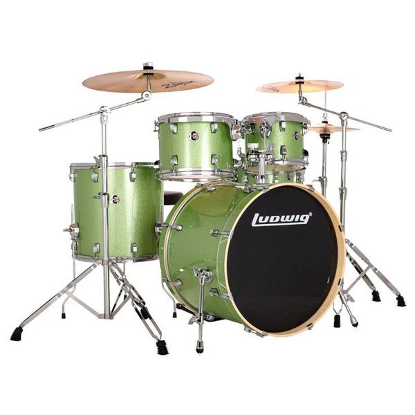 Ludwig Element Evolution 22" 5-Pc Drum Kit w/Cymbals - Mint Sparkle