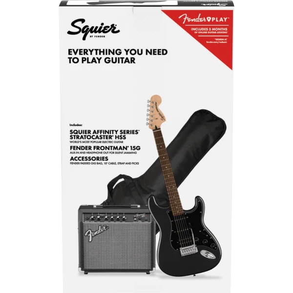 Fender Squier Affinity HSS Stratocaster Pack - Charcoal Frost Metallic