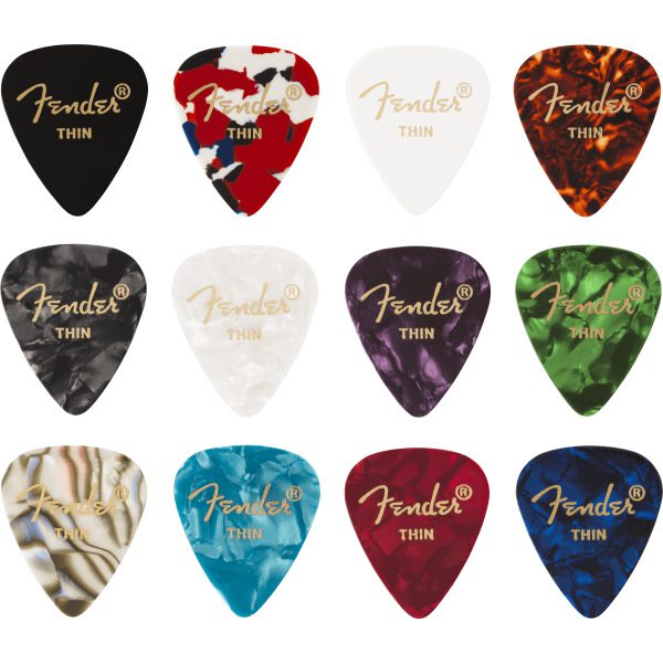 Fender 351 Celluloid Medley - 12 Picks - Thin