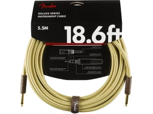 Fender Deluxe Series 18.6ft Straight/Straight Jack Instrument Cable - Tweed