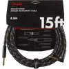 Fender Deluxe Series 15ft Straight/Angle Jack Instrument Cable - Black Tweed