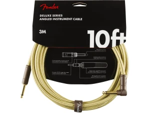 Fender Deluxe Series 10ft Straight/Angle Jack Instrument Cable - Tweed