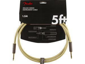 Fender Deluxe Series 5ft Straight/Straight Jack Instrument Cable - Tweed