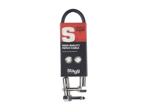 Stagg 30cm Patch Cable Mono Jack-Jack (L-Shaped)