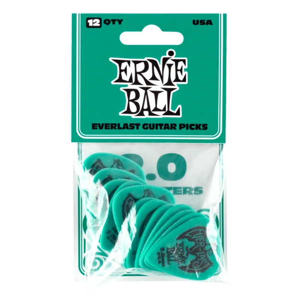 Ernie Ball 2.0 mm Teal Everlast Picks - Pack of six - Image 2