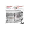 Pearl Duoluxe Snare Drum 14 x 6.5" - Nicotine White Marine Pearl - Image 5