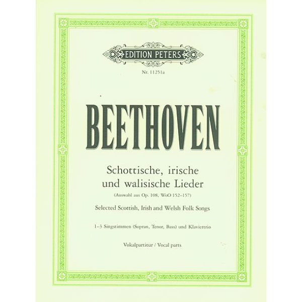 Beethoven: Selected Scottish, Irish and Welsh Folk Songs (Op. 108, WoO 152-157) - STB, Piano, Violin & Cello