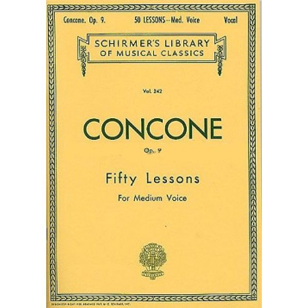 Concone: Fifty Lessons for Medium Voice Op. 9 (Voice & Piano Accompaniment)