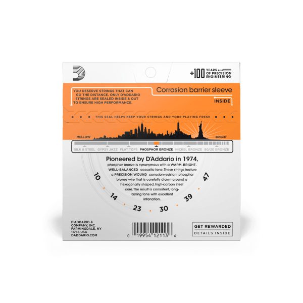 D'addario EJ15 Phosphor Bronze (.10-.47) Acoustic Extra Light - Image 4