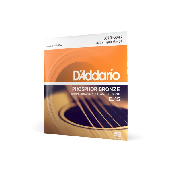 D'addario EJ15 Phosphor Bronze (.10-.47) Acoustic Extra Light - Image 2