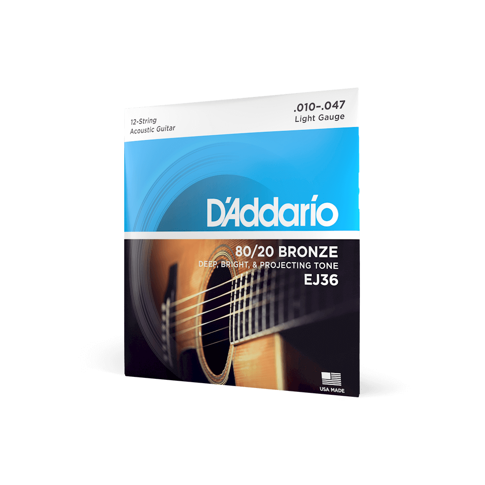 D'addario 12 String EJ36 80/20 (.10-.47) Regular Light - Image 3