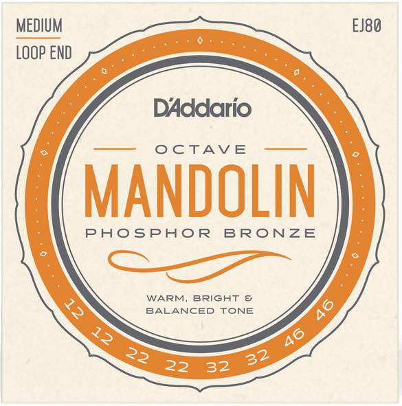 D'addario EJ80 PB Ocatve Mandolin (.12-.46) Loop End