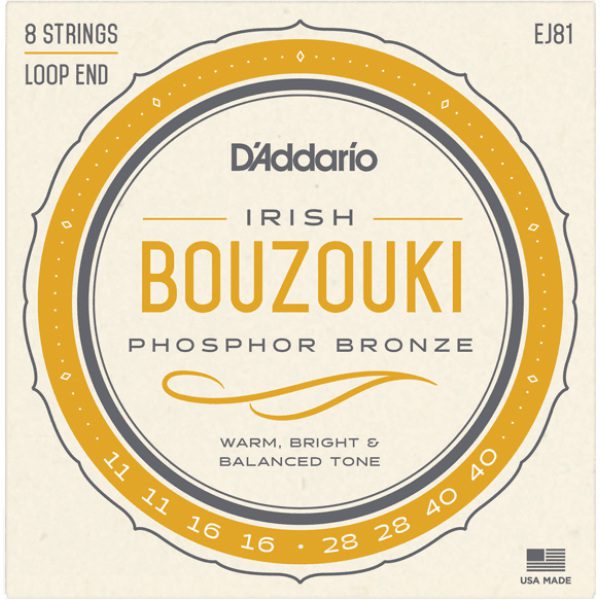 D'addario EJ81 Irish Bouzouki Strings - Phosphor Bronze