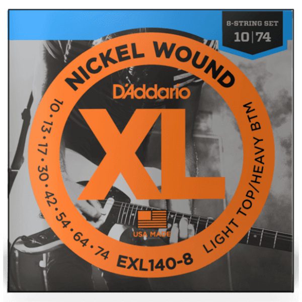 D'addario EXL140-8 Nickel 8 String (.10-74) Light Top Heavy Bottom