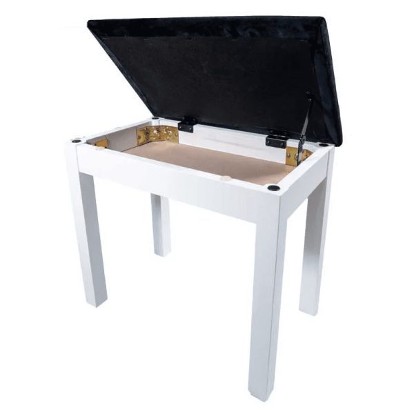 Prelude Piano Stool w/Storage - Satin White - Image 2
