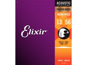 Elixir Medium (.13-.56) Acoustic Phosphor Bronze w/NANOWEB Coating