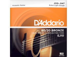 D'addario EJ10 80/20 (.10-.47) Acoustic Extra Light