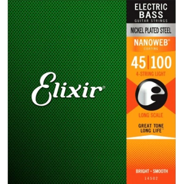 Elixir Electric Bass (.45-.100) Nickel Plated Steel - NANOWEB Coating