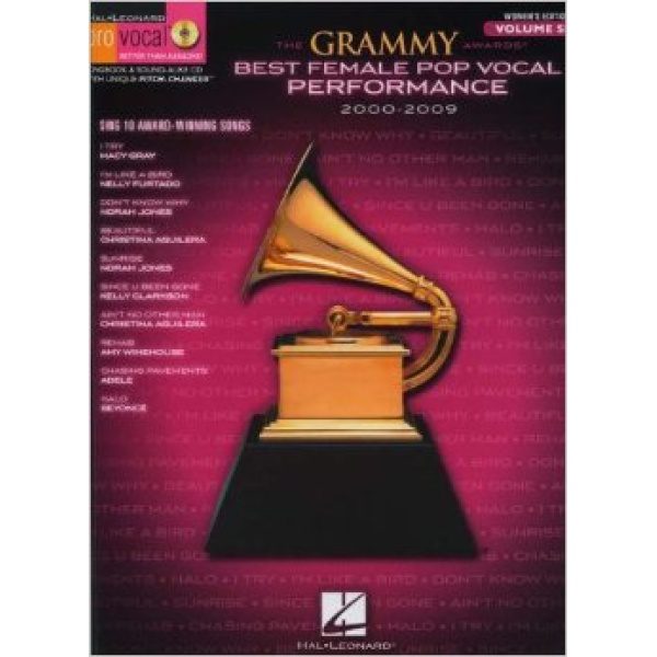 Pro Vocal Women's Edition Volume 58: The Grammy Awards Best Female Pop Vocal Performance 2000-2009 - CD Included