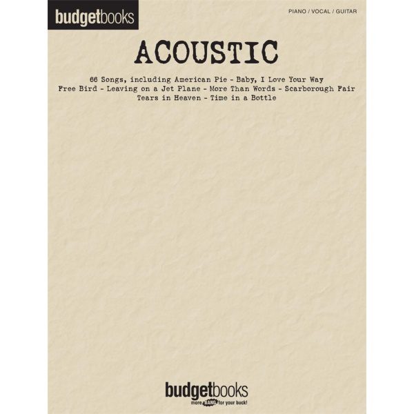 Budget Books - Acoustic Hits for Piano, Vocal and Guitar (PVG).