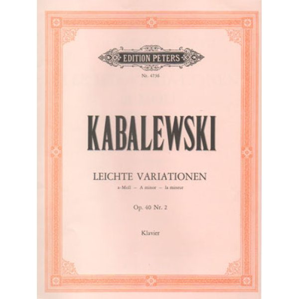 Kabalevsky / Kabalewski - Leichte Variationen / Easy Variations in A minor Op. 40, No. 2 for Piano.
