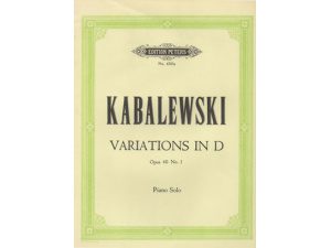 Kabalevsky / Kabalewski - Variations in D Op. 40 No. 1 For Piano Solo.