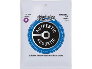 Martin 3-Pack Authentic Acoustic SP Custom Light  .11-.52 - 80/20 Bronze