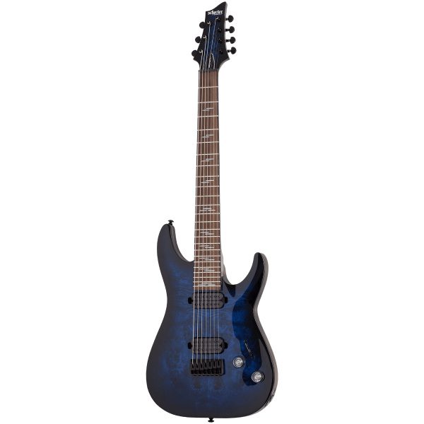 Schecter Omen Elite 7 - See-Thru Blue Burst - Image 11