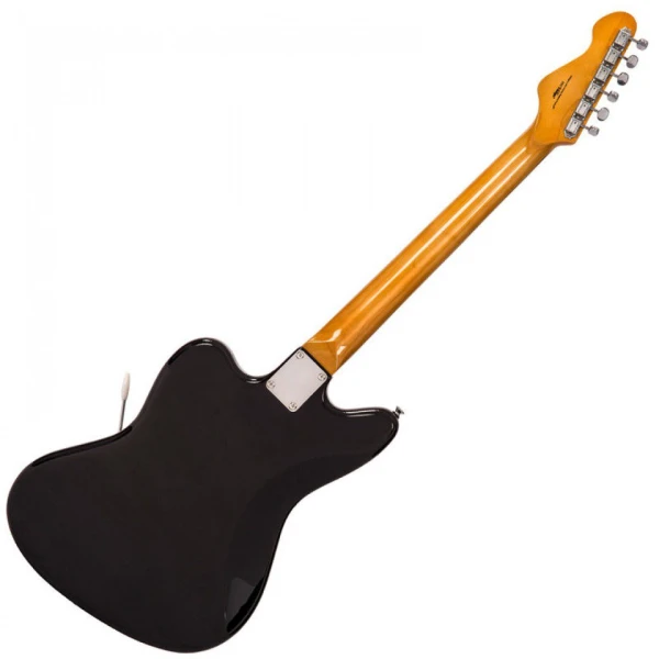 Vintage V65 ReIssued Vibrato Electric Guitar - Gloss Black - Image 2