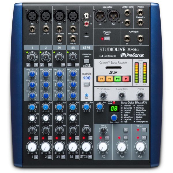 Presonus StudioLive AR8c Audio Interface/Analog Mixer/Stereo SD Recorder