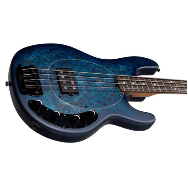 Sterling by Music Man Stingray Ray34PB - Poplar Burl - RW - Neptune Blue Satin - Image 5