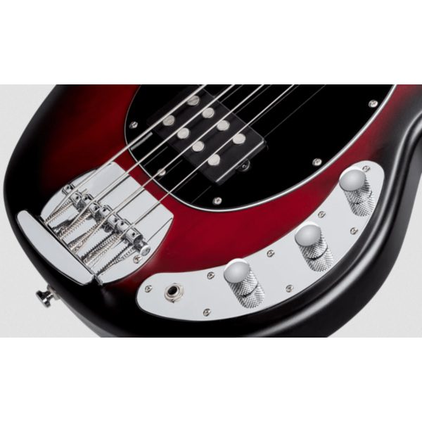 Sterling by Music Man Stingray Ray4 Ruby Red Burst Satin - Image 2