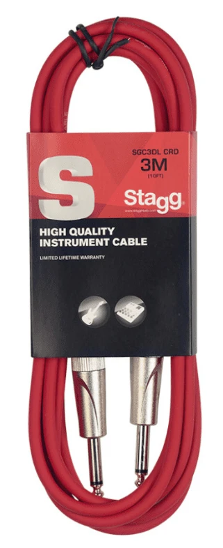 Stagg 3M/10FT Red Instrument Cable S-Series`