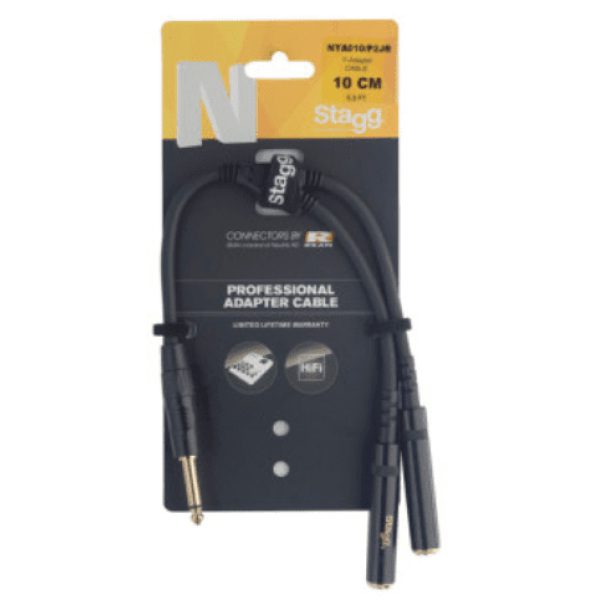 Stagg Pro Y Adaptor Cable Stereo 1/4 Jack Male/2 x Mono 1/4 Jack Female