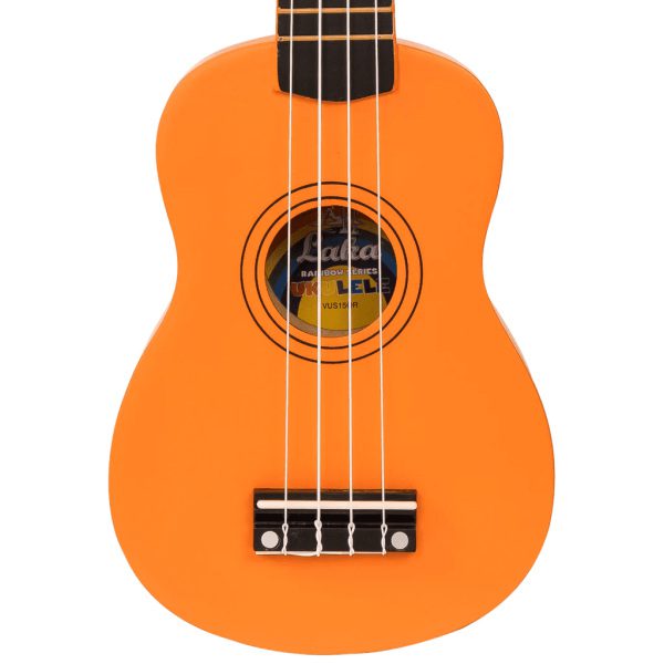 LAKA Rainbow Series Soprano Ukulele & Carry Bag - Orange - Image 5