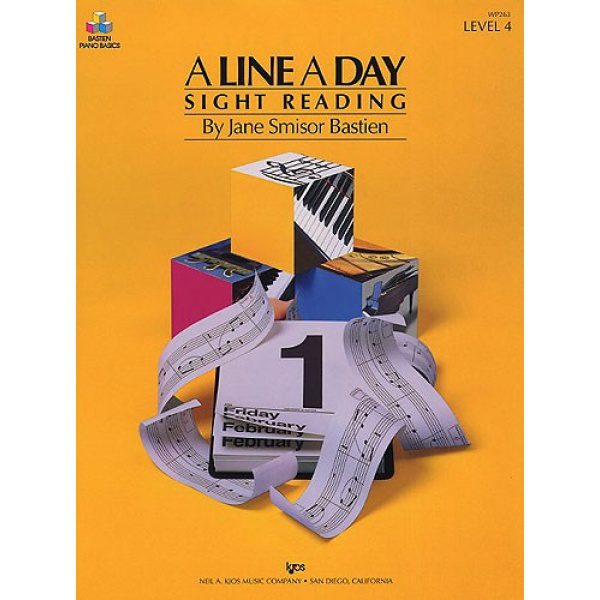 Bastien Piano Basics Level 4 "A Line a Day sight reading" WP219 (For The 7-11 year old beginner)
