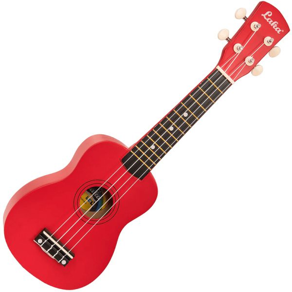 LAKA Rainbow Series Soprano Ukulele & Carry Bag - Red