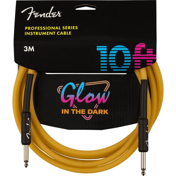 Fender 10ft Professional Glow In The Dark Guitar Cable - Neon Orange