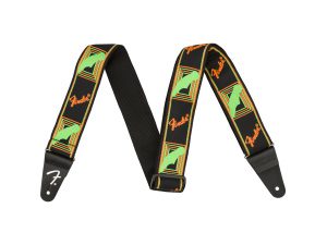 Fender Neon Monogrammed Guitar Strap - Green/Orange