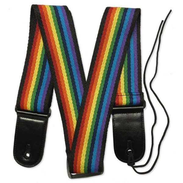 Rock You 2" Woven Cotton Adjustable Guitar Strap - Rainbow