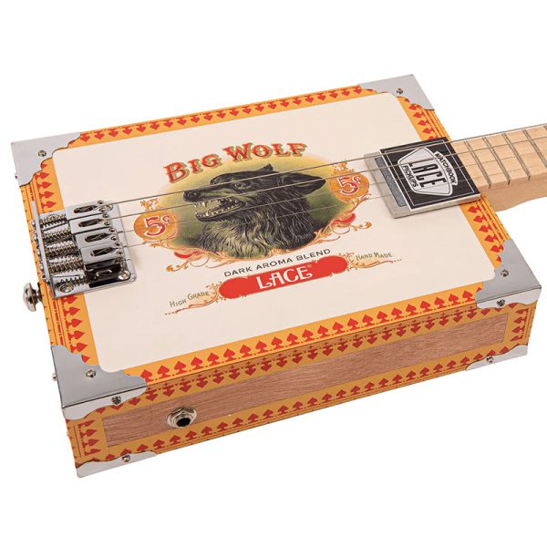Lace Cigar Box Electric Guitar - 4 String - Big Wolf - Image 9