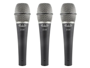 CAD Live D38 Dynamic Microphones - Pack of 3