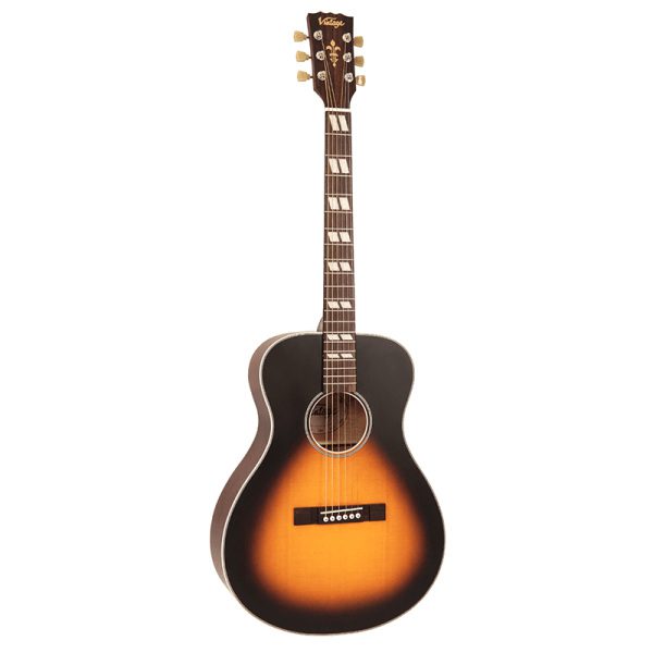 Vintage V130 VSB Historic Series Folk Acoustic Guitar - Vintage Sunburst - Image 2