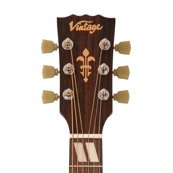 Vintage VE140 Historic Series Dreadnought Electro-Acoustic Guitar - Vintage Sunburst - Image 2
