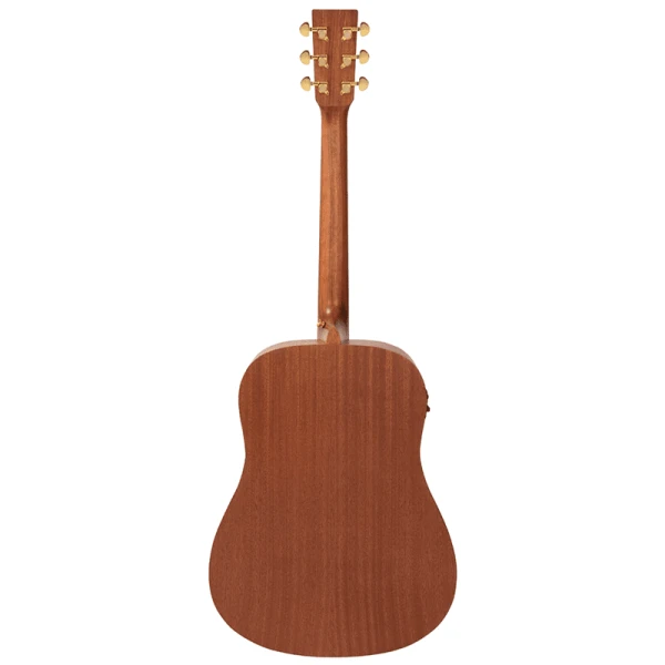 Vintage VE400MH Mahogany Series Dreadnought Electro-Acoustic Guitar - Satin Mahogany - Image 6